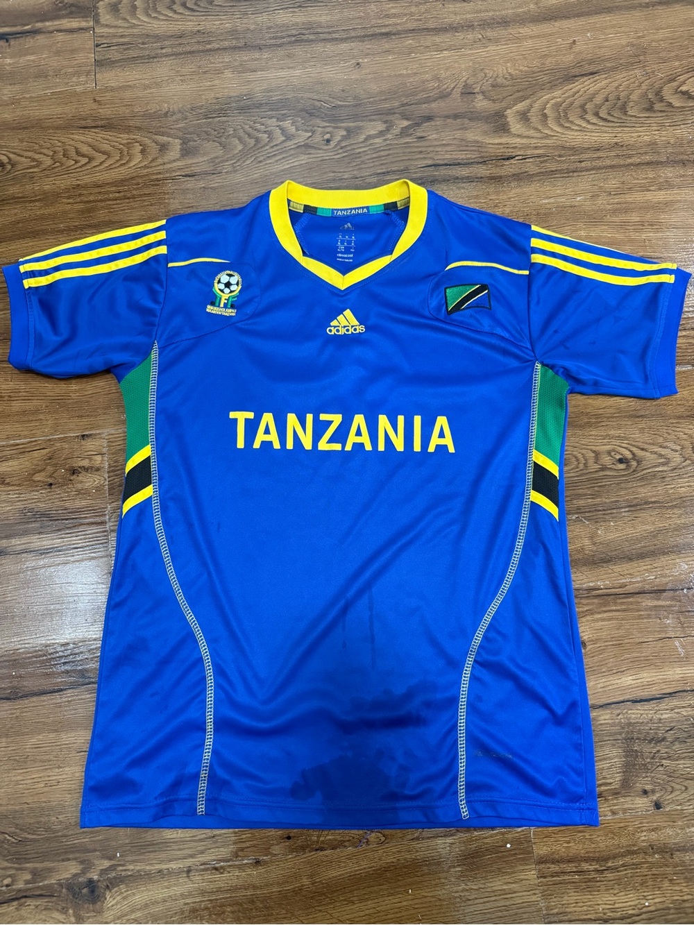 Adidas Tanzania Soccer Jersey Climacool Boys Size XL
